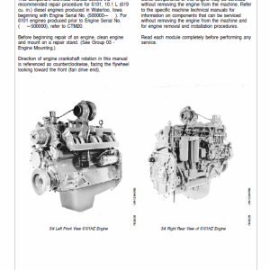 John Deere 6101 Diesel Engine (S.N after 500000 – ) Technical Manual