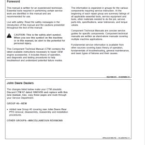 John Deere OEM Engine Accessories Service Repair Manual