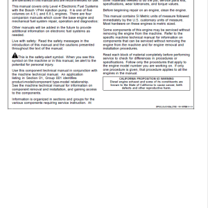 John Deere PowerTech 4.5L, 6.8L Diesel Engines Level 4 Fuel System – Bosch VP44 Pump Repair Manual