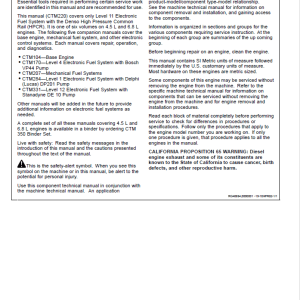 John Deere PowerTech 4.5L, 6.8L Diesel Engines Level 11 Electronic Fuel System – Denso HPCR Repair Manual