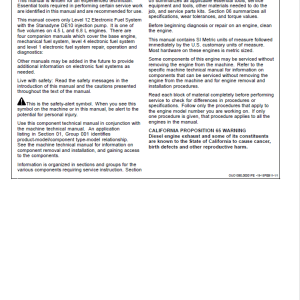 John Deere PowerTech 4.5L, 6.8L Diesel Engines Level 12 Electronic Fuel System – Stanadyne DE10 Pump Repair Manual