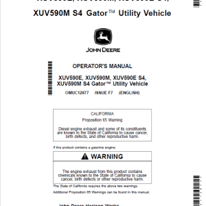 John Deere XUV590M, XUV590M S4 Gator Utility Vehicles Repair Manual