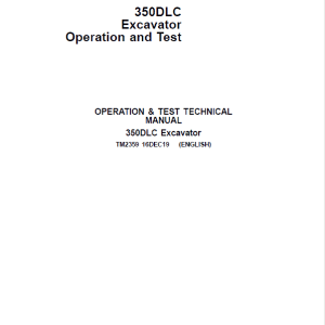 John Deere 350DLC Excavator Repair Service Manual