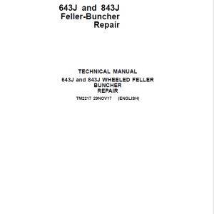 John Deere 643J, 843J Feller Buncher Service Repair Manual