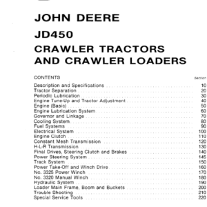 John Deere 450 Crawler Tractor and Loaders Service Manual