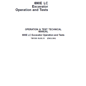 John Deere 690E LC Excavator Repair Service Manual