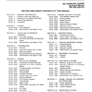 John Deere 655 Crawler Loader Service Manual TM1250