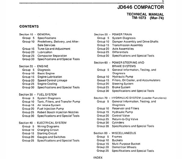 John Deere 646 Compactor Service Manual