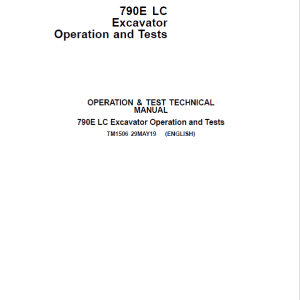 John Deere 790E LC Excavator Repair Service Manual