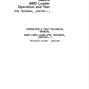 John Deere 544K-II 4WD Loader Repair Technical Manual