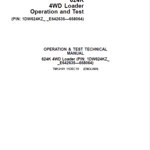 John Deere 624K 4WD Loader Services Manual