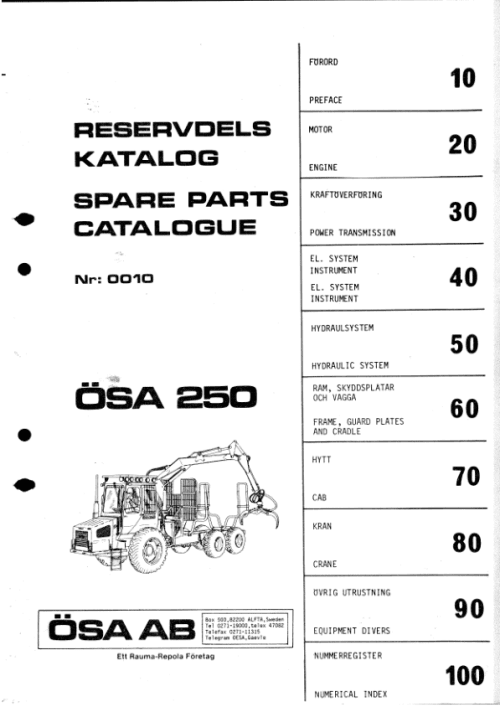 2500010_1 John Deere 250 OSA Forwarders Parts Catalog Manual