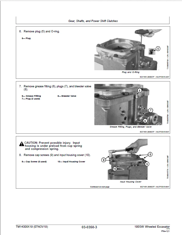 John Deere 190GW Wheeled Excavator Repair Services Manual