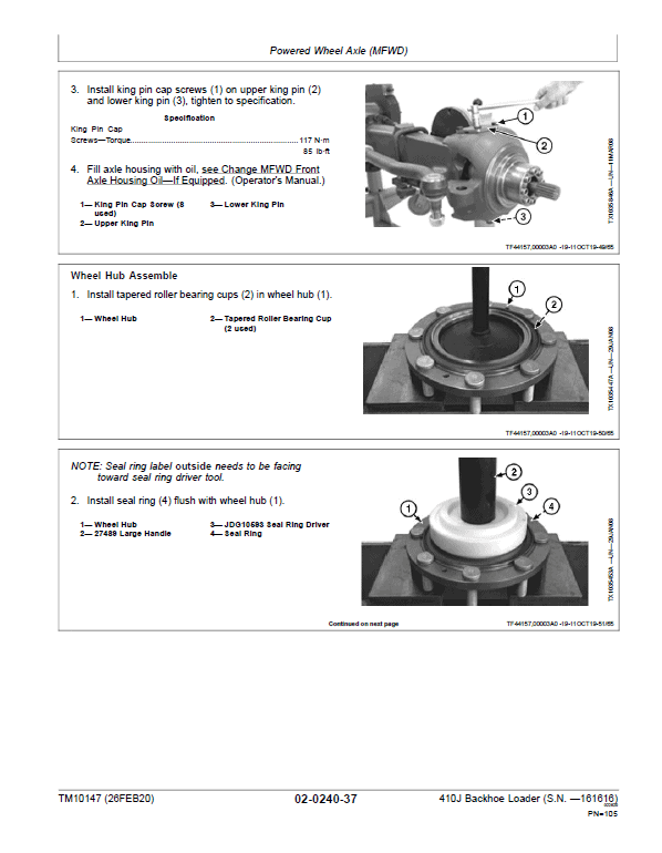John Deere 410J Backhoe Loader Repair Service Manual SN