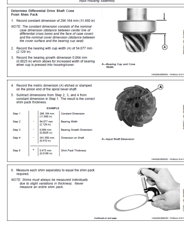 John Deere TeamMate II 1600 Series Inboard Planetary Axles Component Technical Manual