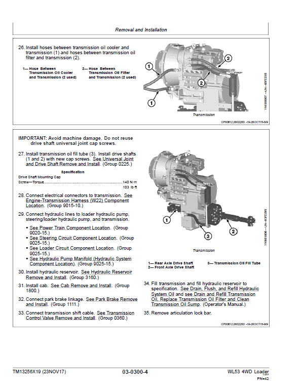 John Deere WL53 4WD Loader Repair Service Manual