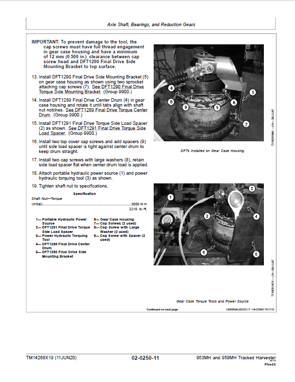 John Deere 953MH, 959MH Tracked Harvester Repair Manual