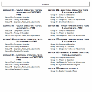 John Deere F911, F912, F915, F925, F932, F935 Front Mowers Technical Manual