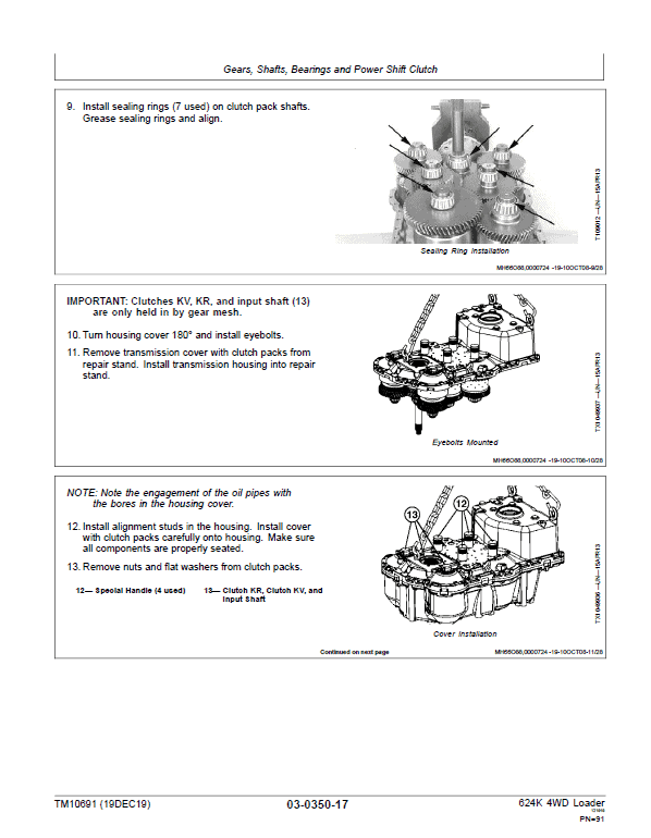 John Deere 624K 4WD Loader Engine 6068HDW79 T3 & S2 Technical Manual