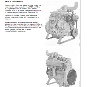 John Deere Series 500, 6619 Diesel Engines Service Repair Manual