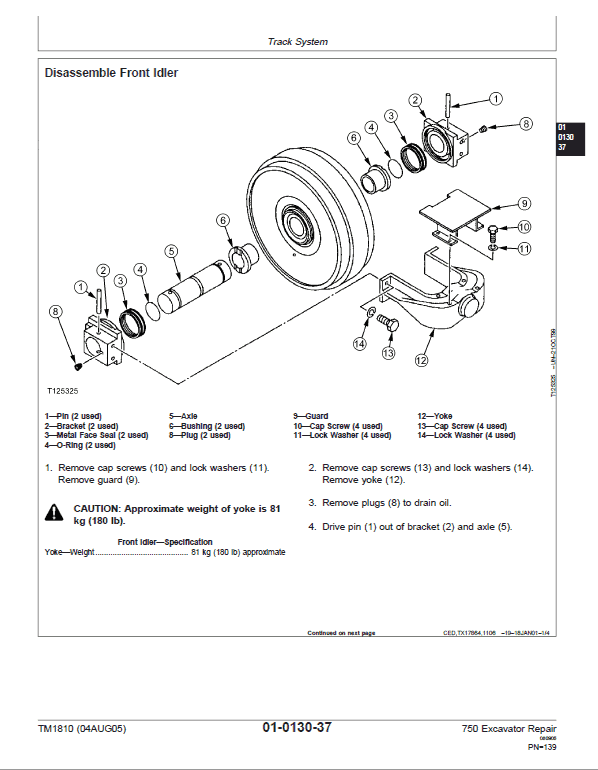 John Deere 750 Excavator Repair Service Manual