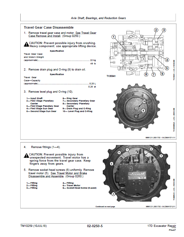 John Deere 17D Excavator Repair Service Manual