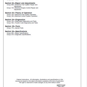 John Deere PowerTech 10.5L, 12.5L Diesel Engines Lucas Electronic Fuel Systems Repair Manual
