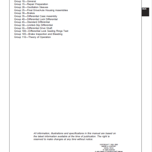 John Deere TeamMate III 1000, 1200, 1400 Series Inboard Planatery Axles Repair Manual
