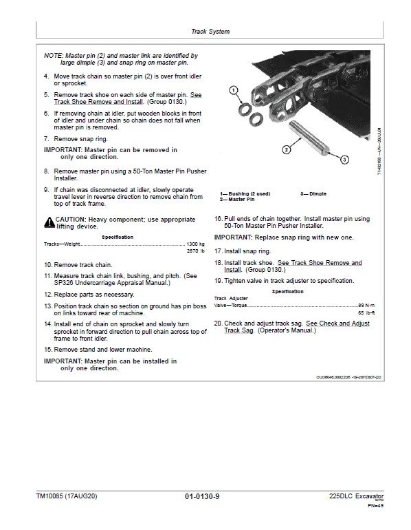 John Deere 225DLC Excavator Repair Service Manual