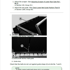 John Deere 842, 852, 854, 862, 864 Forage Round Baler Service Repair Manual