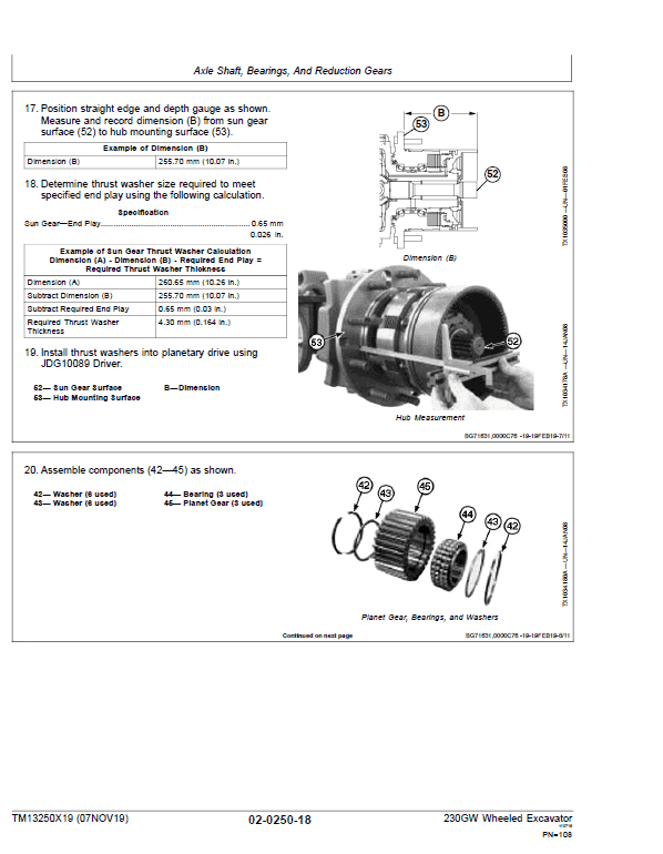 John Deere 230GW Wheeled Excavator Repair Service Manual