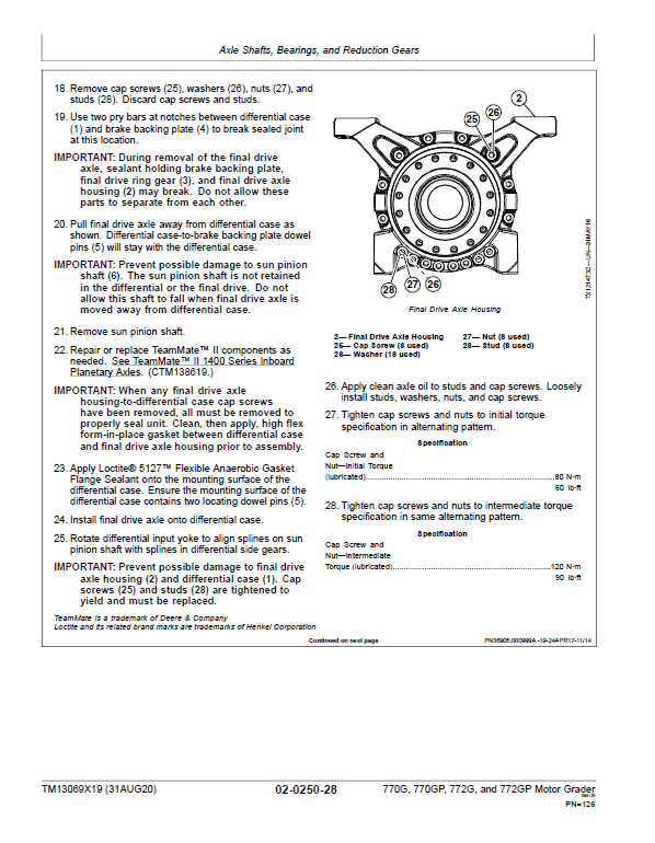 John Deere 770G, 770GP, 772G, 772GP Grader Repair Service Download