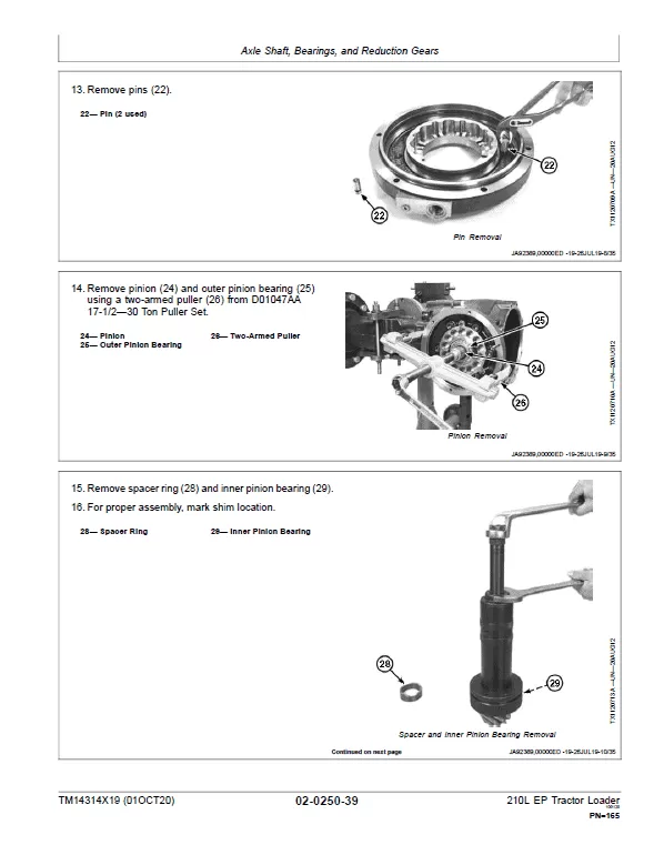 John Deere 210L EP Tractor Loader Repair Service Manual