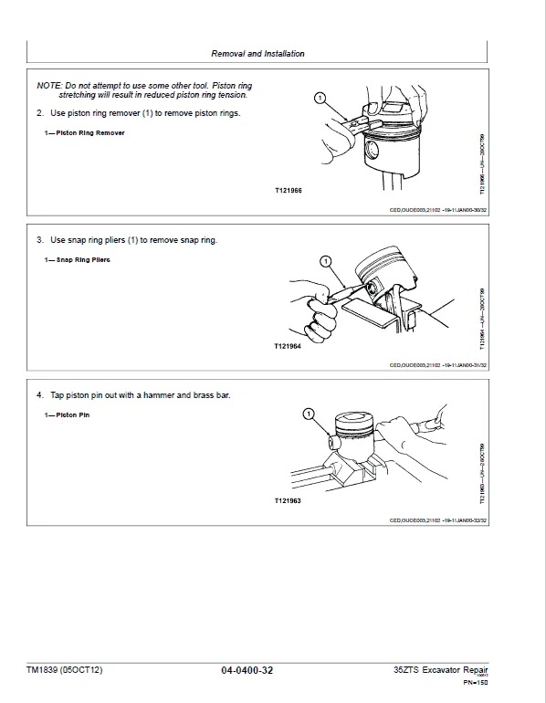 John Deere 35ZTS Excavator Repair Service Manual