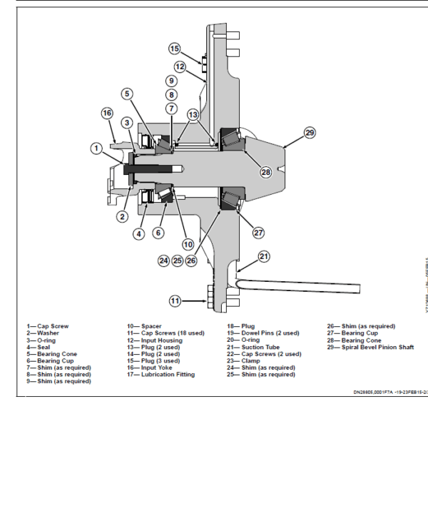 John Deere TeamMate V 1700 Series Outboard Planetary Axles Component Technical Manual