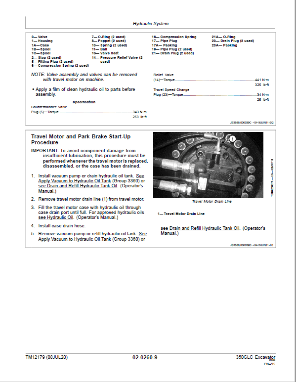 John Deere 350GLC Excavator Service Manual