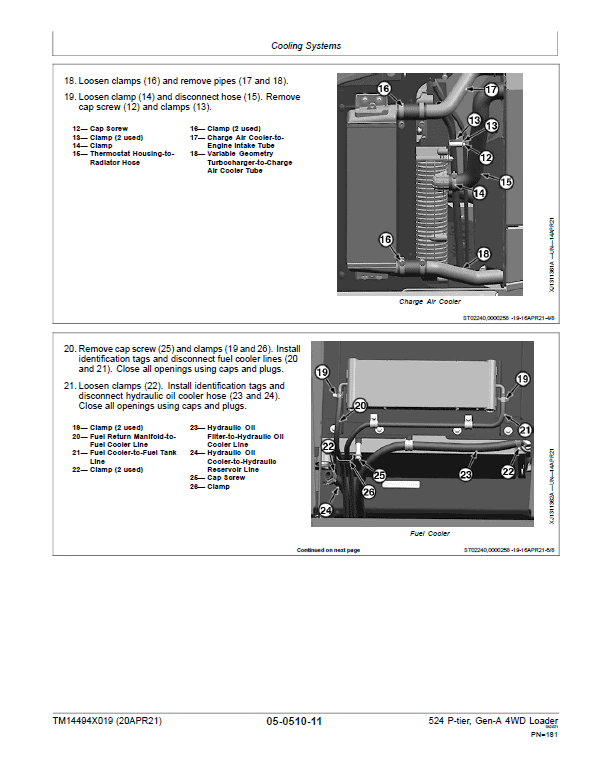 John Deere 524 P-Tier, Gen-A 4WD Loader Repair Technical Manual