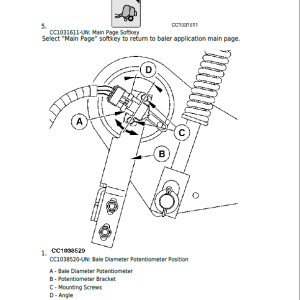John Deere 842, 852, 854, 862, 864 Forage Round Baler Service Repair Manual