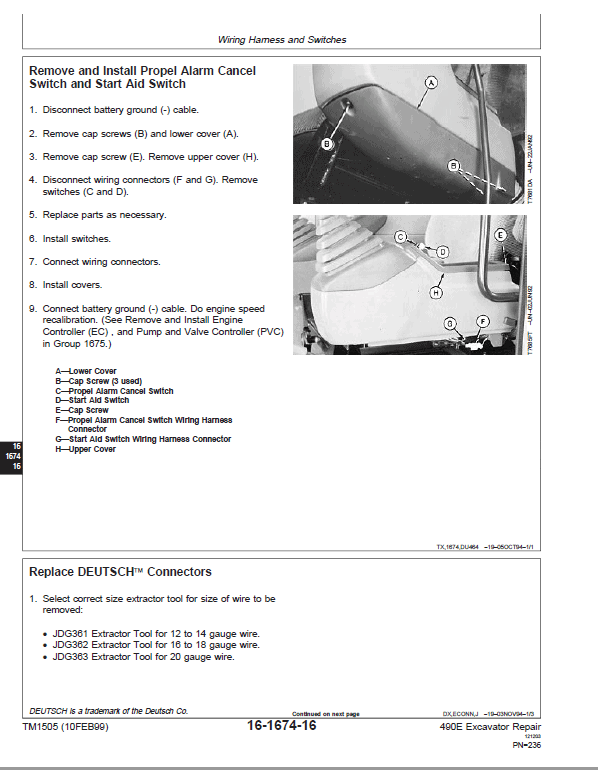John Deere 490E Excavator Repair Service Manual