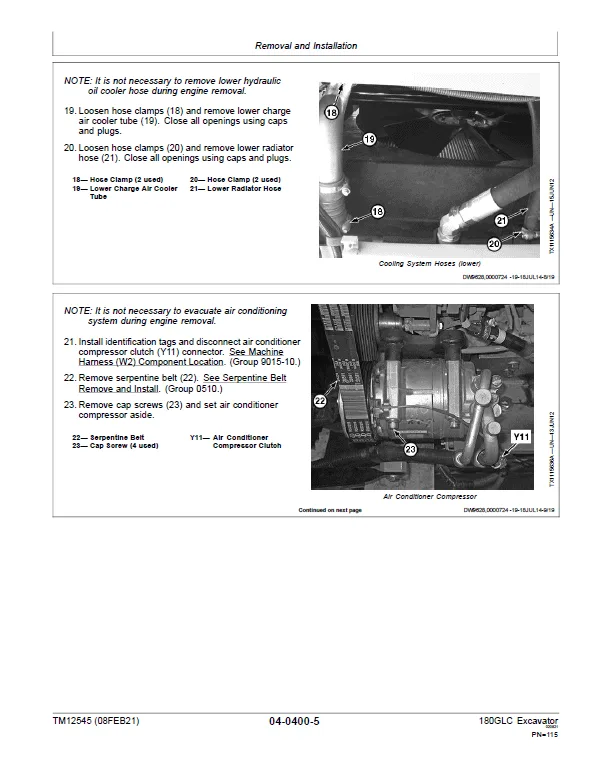 John Deere 180GLC Excavator Repair Services Manual
