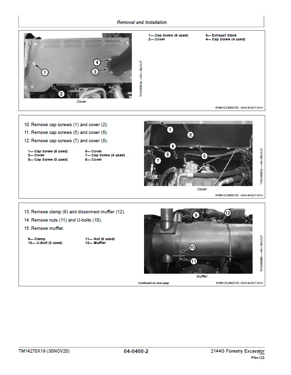 John Deere 2144G Forestry Excavator Repair Service Manual