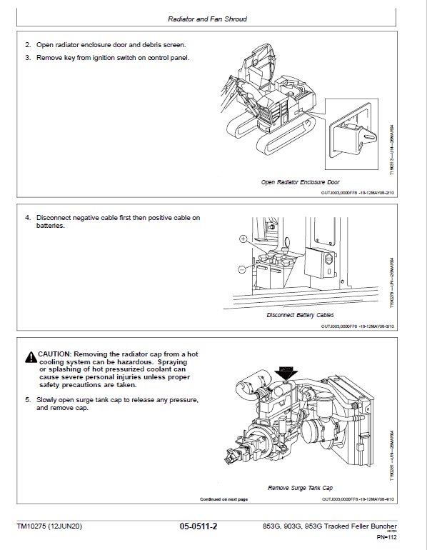 John Deere 853G, 850, 903G, 900, 953G, 950 Tracked Feller Buncher Service Manual
