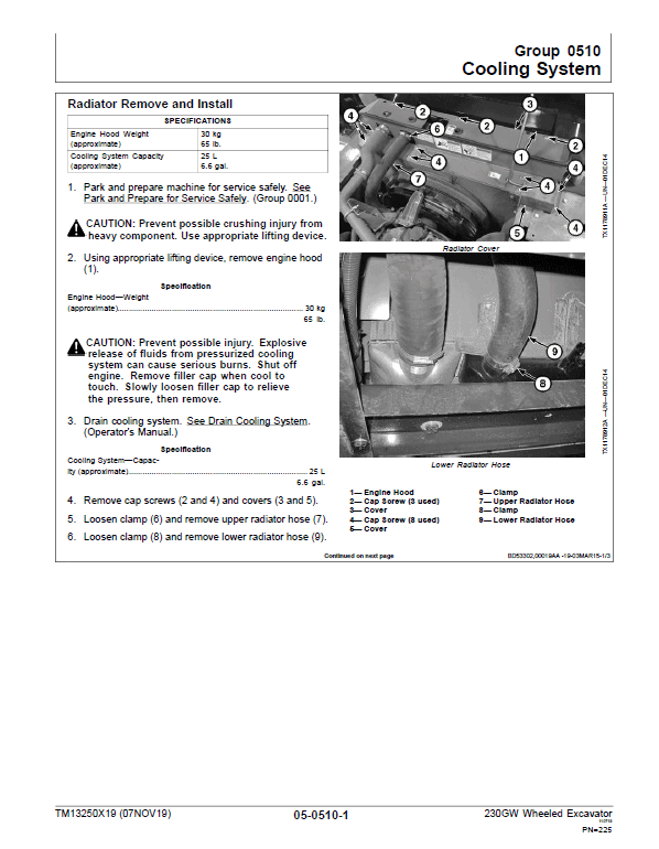 John Deere 230GW Wheeled Excavator Repair Service Manual