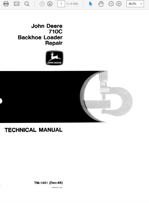 John Deere 710C Backhoe Loader Manual