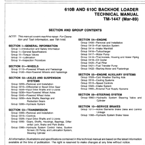 John Deere 610B, 610C Backhoe Loaders