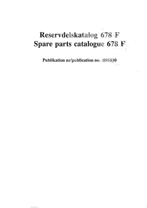 678895030_1 Bruunett 678 FMG Forwarders Parts Catalog Manual