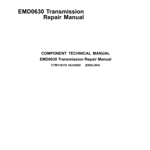 John Deere EMD0630 Transmission Component Technical Manual