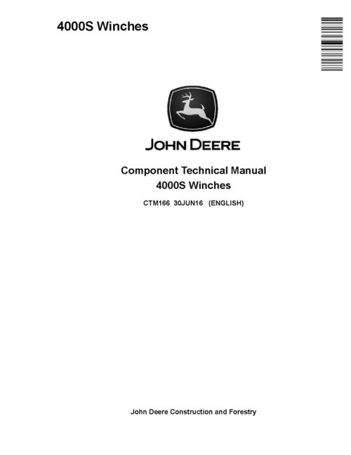 John Deere 40, 4000 Winches Component Technical Manual CTM166