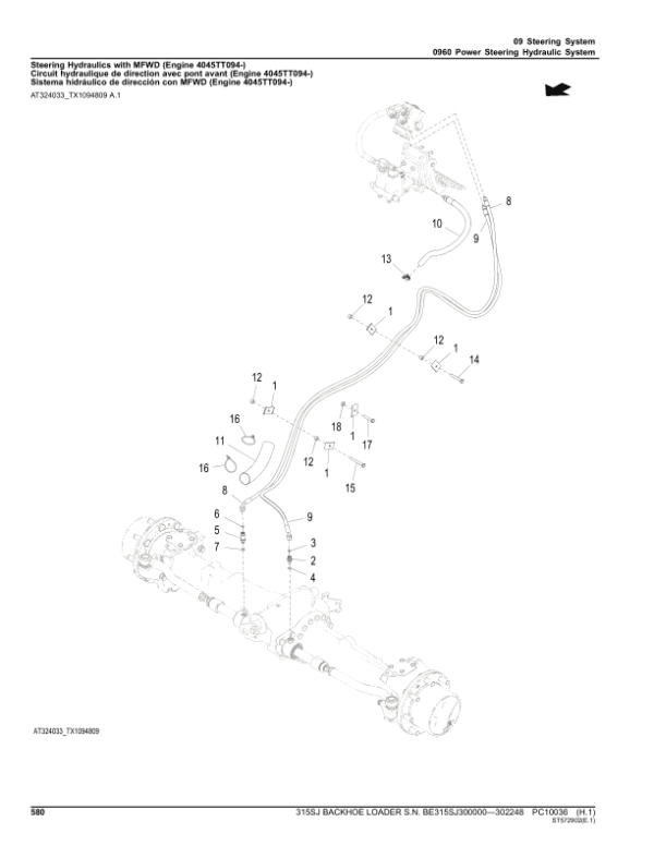 John Deere 315SJ Backhoe Loaders Parts Catalog Manual