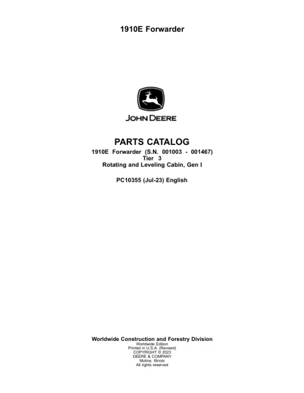 PC10355_1-600x776 John Deere 1910E T3 Forwarders (SN 001003-001467) Parts Catalog Manual